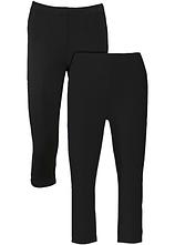 Schmal geschnittene Capri-Leggings (2er Pack) in schwarz - bonprix