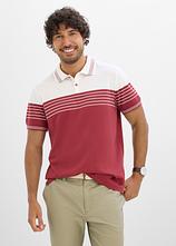 Jersey Poloshirt aus reiner Baumwolle in weiß von vorne (im Anschnitt) - bonprix