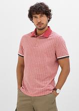 Jersey Poloshirt aus reiner Bio-Baumwolle, Kurzarm in rot von vorne (im Anschnitt) - bonprix