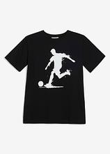 T-Shirt aus reiner Bio-Baumwolle in schwarz von vorne - bonprix
