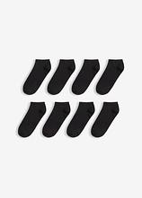 Sneakersocken mit Bio-Baumwolle (8er Pack) in schwarz von vorne - bonprix