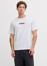 JJ REBEL T-Shirt aus reiner Baumwolle in weiß von vorne (im Anschnitt) - JJ REBEL
