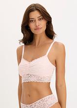 Bustier mit weichem Baumwollfutter in rosa von vorne (im Anschnitt) - bonprix