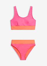 Bedeckender Bustier-Bikini (2-tlg.Set) in pink von vorne - bonprix