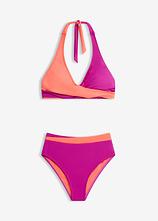 Neckholder-Bikini in Wickeloptik (2-tlg.Set) in lila von vorne - bonprix