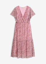 Midikleid aus softem Mesh in rosa von vorne - bonprix