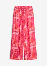 Strandhose aus strukturiertem Crinkle in pink von vorne - bonprix