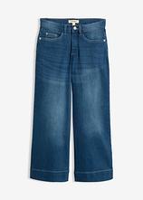 Ultra-Soft-Jeans, Culotte in blau von vorne - bonprix