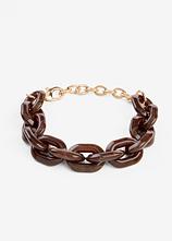 Chunky Gliederarmband in braun von vorne - bonprix