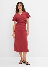 Jerseykleid aus Baumwolle in rot von vorne (Totalaufnahme) - bonprix
