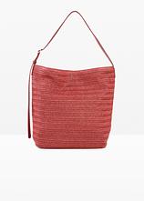 Beuteltasche in Strohoptik in rot von vorne - bonprix