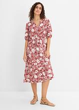 Jerseykleid aus softem Viskose-Mix in rot von vorne (Totalaufnahme) - bonprix