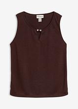 Stricktop mit Perlendetail in braun von vorne - bonprix