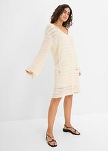 Mini-Strickkleid in weiß von vorne (Totalaufnahme) - bonprix