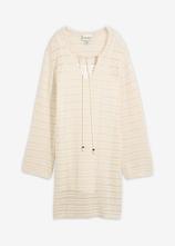 Mini-Strickkleid in weiß von vorne - bonprix