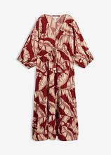 Kaftan-Kleid aus fließender Viskose in rot von vorne - bonprix