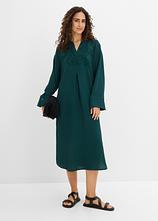 Leichtes Kaftan-Kleid mit Verzierung in grün im Look von vorne (Totalaufnahme) - bonprix