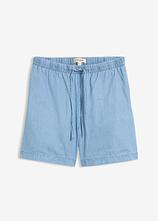 Jeans-Shorts Mid Waist, Bequembund in blau von vorne - bonprix