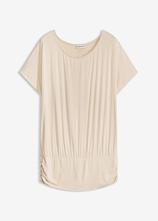 Shirt aus softem Viskose-Mix in beige von vorne - bonprix