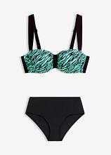 Balconette-Bikini mit gepolsterten Trägern (2-tlg.Set) in grün von vorne - bonprix