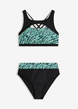 Bustier-Bikini mit Cut-Out (2-tlg.Set) in grün von vorne - bonprix