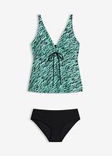 Tankini mit Bindeband (2-tlg.Set) in grün von vorne - bonprix