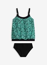 Oversize-Tankini mit Ringdetail (2-tlg.Set) in schwarz von vorne - bonprix