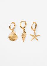 Bikini-Anhänger 3er-Pack in gold von vorne - bonprix