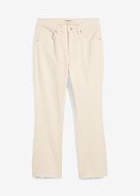 Bootcut-Jeans High Waist, cropped in beige von vorne - bonprix