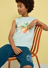 Tanktop und kurze Hose aus reiner Bio-Baumwolle(2-tlg.Set) in grün von vorne (Totalaufnahme) - bonprix