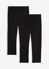 Capri-Leggings (2er-Pack) in schwarz von vorne - bonprix