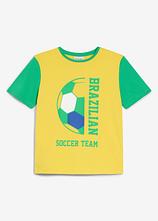 Brasilien T-Shirt aus reiner Bio-Baumwolle in gelb von vorne - bonprix