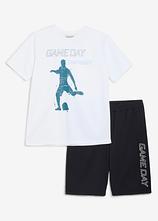 Sport T-Shirt und Bermuda aus schnell trockneten Material (2-tlg.Set) in weiß von vorne - bonprix