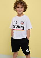 T-Shirt und Jersey-Bermuda (2-tlg.Set) in weiß von vorne (Totalaufnahme) - bonprix
