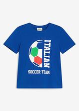 Italien T-Shirt aus reiner Bio-Baumwolle in blau von vorne - bonprix