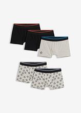 Boxershorts eng mit weicher Baumwolle (5er Pack) in grau von vorne - bonprix