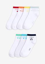 Kurzsocken mit Bio-Baumwolle (7er Pack) in weiß von vorne - bonprix