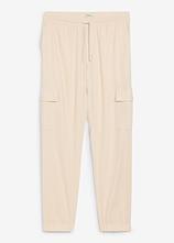 Cargo-Joggpants aus kühlendem Leinen-Mix in beige von vorne - bonprix