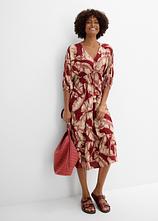 Kaftan-Kleid aus fließender Viskose in rot im Look von vorne (Totalaufnahme) - bonprix