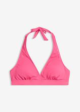 Neckholder-Bikinioberteil mit V-Ausschnitt in pink von vorne - bonprix