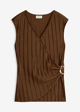 Plissiertes Shirt in braun von vorne - bonprix