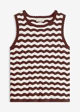Stricktop aus Leinen-Mix in weiß von vorne - bonprix