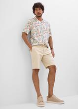 Kurzarmhemd aus Viskose in Regular Fit in beige im Look (Totalaufnahme) - bonprix