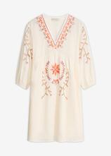Minikleid aus reiner Baumwolle in weiß von vorne - bonprix