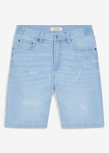 Jeans-Bermuda mit Dehnbund, Regular Fit in blau von vorne - bonprix