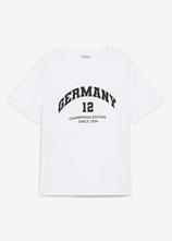 Deutschland T-Shirt aus reiner Baumwolle in weiß von vorne - bonprix