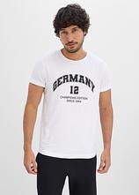Deutschland T-Shirt aus reiner Baumwolle in weiß von vorne (im Anschnitt) - bonprix