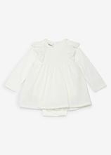 Bodykleid aus reiner Baumwolle mit Spitze in weiß von vorne - bonprix