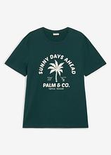 T-Shirt aus reiner Baumwolle in grün von vorne - bonprix