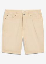 Leichte Bermuda mit Dehnbund aus colored Denim, Regular Fit in beige von vorne - bonprix